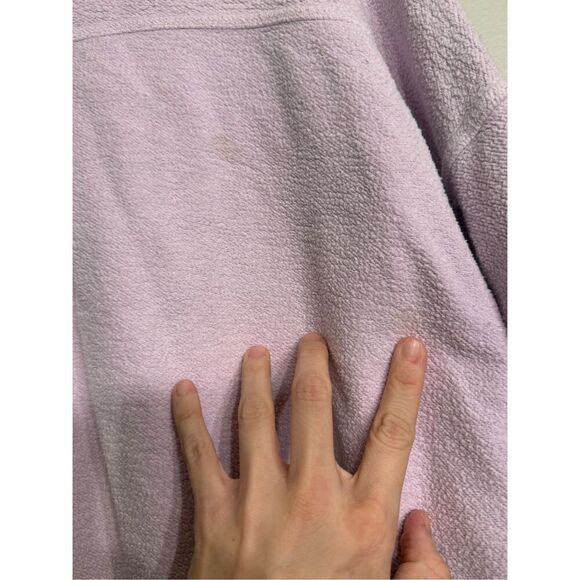 Free People Womens Lilac Ruby Shirt Fleece Button Down Shacket Jacket Large - Picture 8 of 9